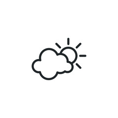 Fototapete - cloud and sun icon template color editable. cloud and sun symbol vector sign isolated on white background illustration for graphic and web design.