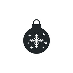 Poster - christmas ball icon template color editable. christmas ball symbol vector sign isolated on white background illustration for graphic and web design.