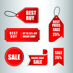 set of sale tags