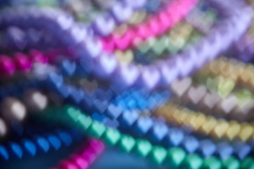 Wall Mural - defocused glowing bokeh lights. Mardi gras colors background