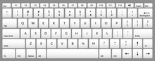 Laptop Keyboard Computer Isolated White Key Button Board For Digital Pc
