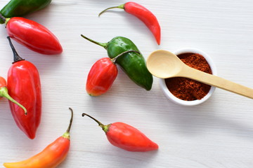 Aji variety sweet pepper in different colors