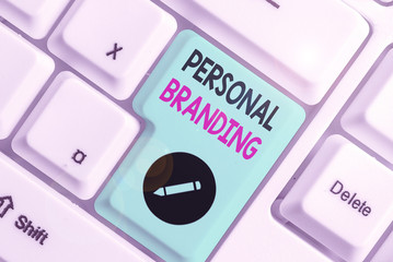 Poster - Conceptual hand writing showing Personal Branding. Concept meaning process of creating a recognizable professional name