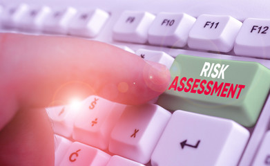 Word writing text Risk Assessment. Business photo showcasing estimation of the levels of risks involved in a situation