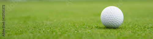 Fotografía golf ball on green, banner