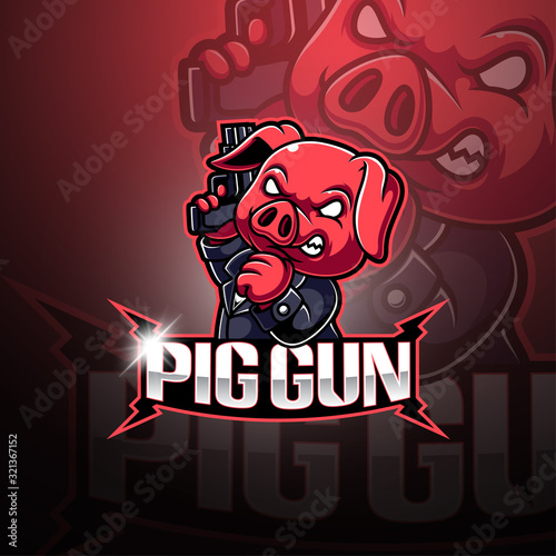 Fotomural Pig Pig esport mascot logo design