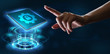 © putilov_denis - Cyber security data protection business technology privacy concept. Young businessman  select the icon security on the virtual display.