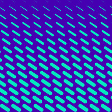 Vector Geometric Halftone Seamless Pattern With Diagonal Dash Lines, Fading Stripes. Vertical Gradient Transition Effect. Extreme Sport Style Background. Abstract Texture In Purple And Turquoise Color