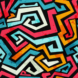 Fototapeta Młodzieżowe - bright graffiti seamless pattern with grunge effect