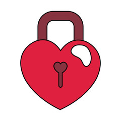 Poster - padlock in shape heart isolated icon