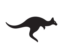 Wall Mural - Simple black jump fast kangaroo logo design inspiration