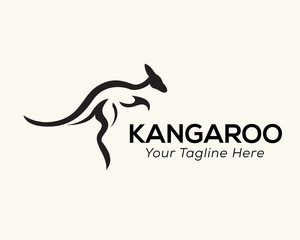 Wall Mural - Jump high kangaroo logo design inspiration