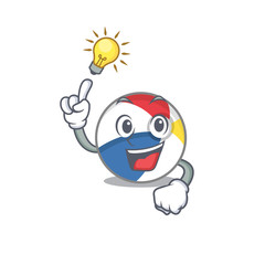 Wall Mural - a clever beach ball cartoon character style have an idea gesture