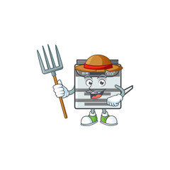 Poster - sweet Farmer professional office copier cartoon mascot with hat and tools