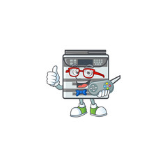 Sticker - An attractive gamer professional office copier cartoon character design