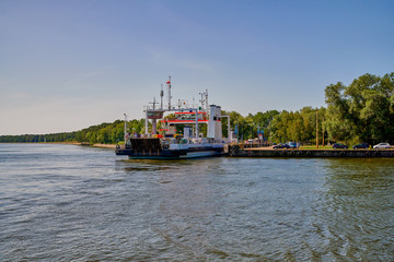 Wall Mural - Krasibor, Poland, ferry connection through Świna in Świnoujście between the island of Wolin and Uznam