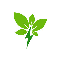 Canvas Print - Green Power Energy Design Element thunder vector icon