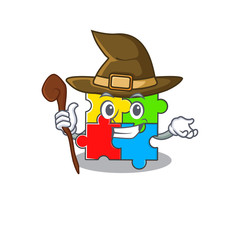 Sticker - a mascot concept of puzzle toy performed as a witch