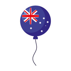 Canvas Print - helium balloon with australia flag on white background