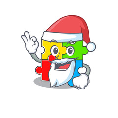 Sticker - Puzzle toy in Santa cartoon character style with ok finger