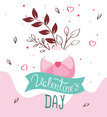 Poster - valentines day card with envelope and decoration