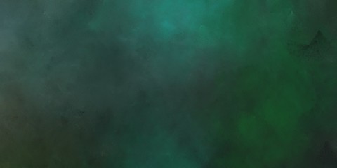 Wall Mural - abstract painted artistic retro horizontal background design with dark slate gray, sea green and very dark green color
