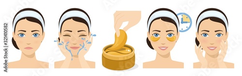 Fotomural Process of applying and using hydrogel eye patches