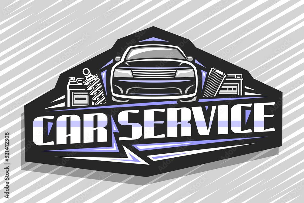 Car Intake Logo Vector logo for Car Service, decorative signboard with illustration of ...