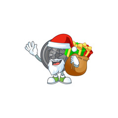 Sticker - Santa camera lens Cartoon design having a sack of gifts