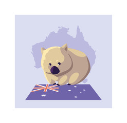 Sticker - greeting card with australian wombat