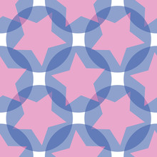 Blue Pinkcolored Stars Background Seamless Pattern Print Design