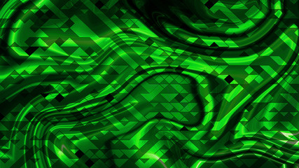 Poster - green and black tirangle background and texture.