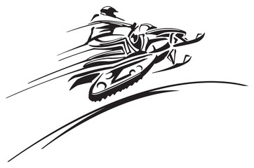 Wall Mural - Snowmobile racing