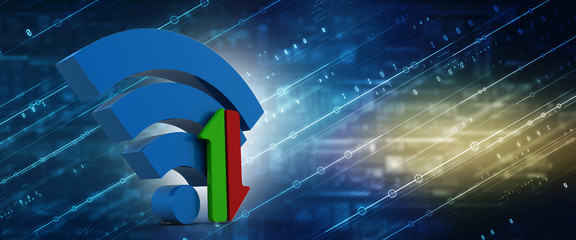 Poster - 3d illustration WiFi symbol