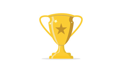 golden trophy cup isolated on white background