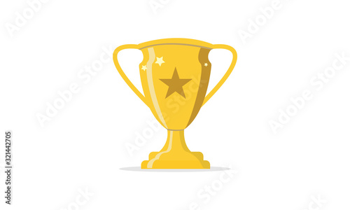 Fotografía golden trophy cup isolated on white background