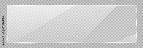 Cuadros en Lienzo Glossy Rectangle Glass Banner with Lights