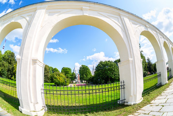 Sticker - Fisheye view on the arcade of Yaroslavovo courtyard