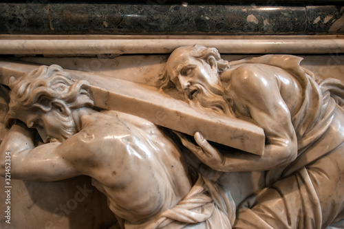 Photographie Tomb of Titian, Luigi Zandomeneghi, 1836-1852, at the church of Santa Maria Gloriosa dei Frari, carved in Carrara marble