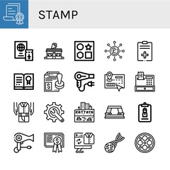 Wall Mural - stamp icon set