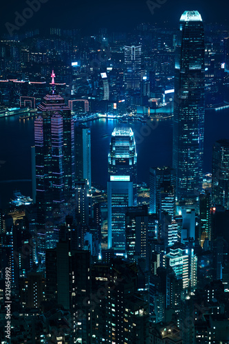 Fotomural Hong Kong, city view from the peak