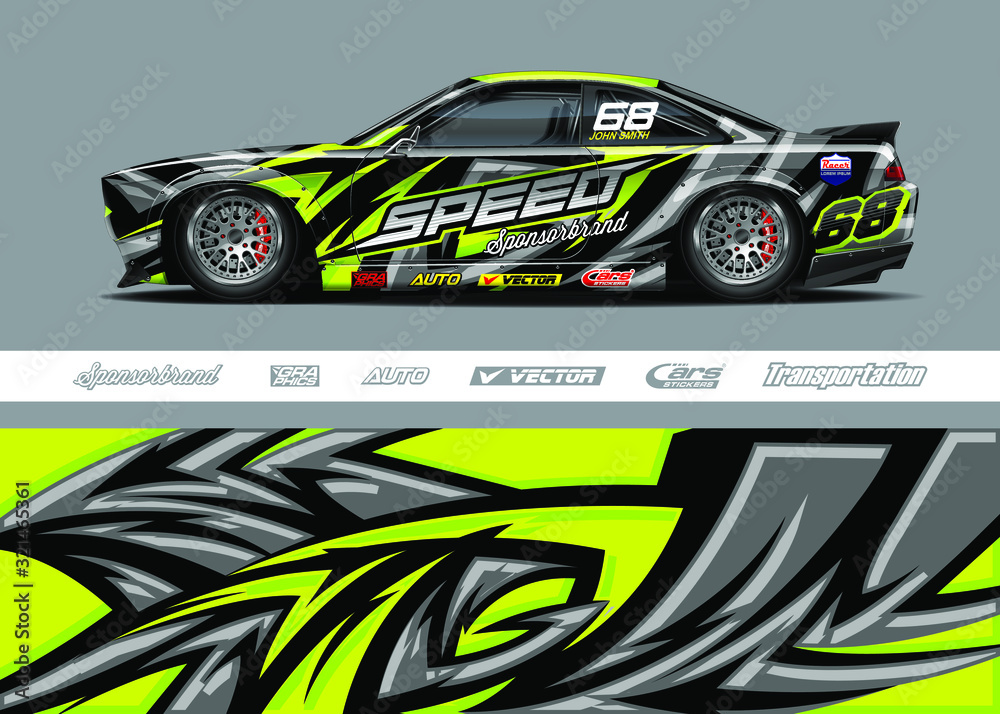 Custom Racing Livery Vector Race car livery design vector. Graphic abstract stripe racing ...