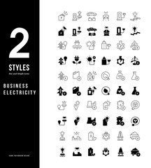 Sticker - Simple Line Icons of Business Electricity