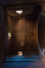 Canvas Print - Ceiling of Bete Giyorgis, St George church, Lalibela