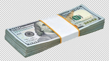 new design dollar bundle on isolated background. including clipping path