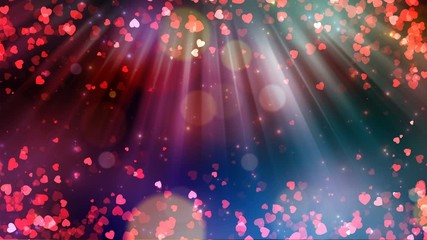 Wall Mural - valentine hearts background abstract romance