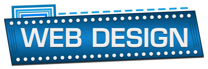 Web Design Blue Square Horizontal Dots Border 