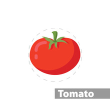 Red Tomato Vector Flat Illustration Icon