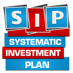 SIP - Systematic Investment Plan Red Blue Blocks Bottom Text 