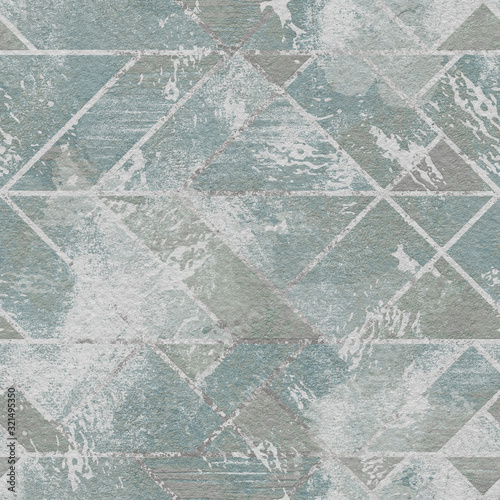 Obraz w ramie Wall stencil plaster seamless texture, pattern on grunge background, 3d illustration